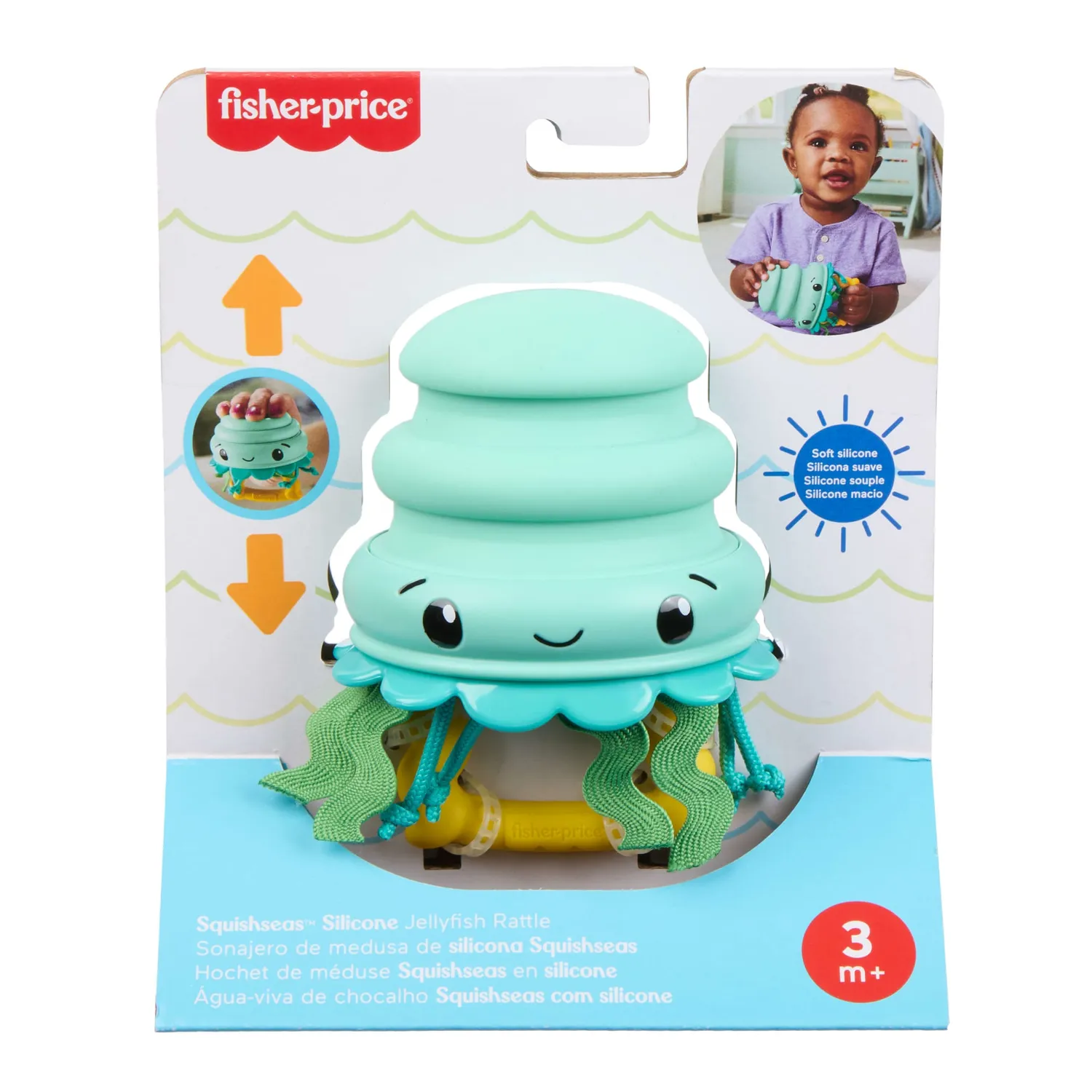 Fisher-Price Squishseas siliconen rammelaar voor baby’s