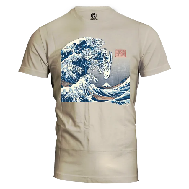 Roll A Crit Great Dragon Wave Off t-shirt Gen Con 2025 katoen