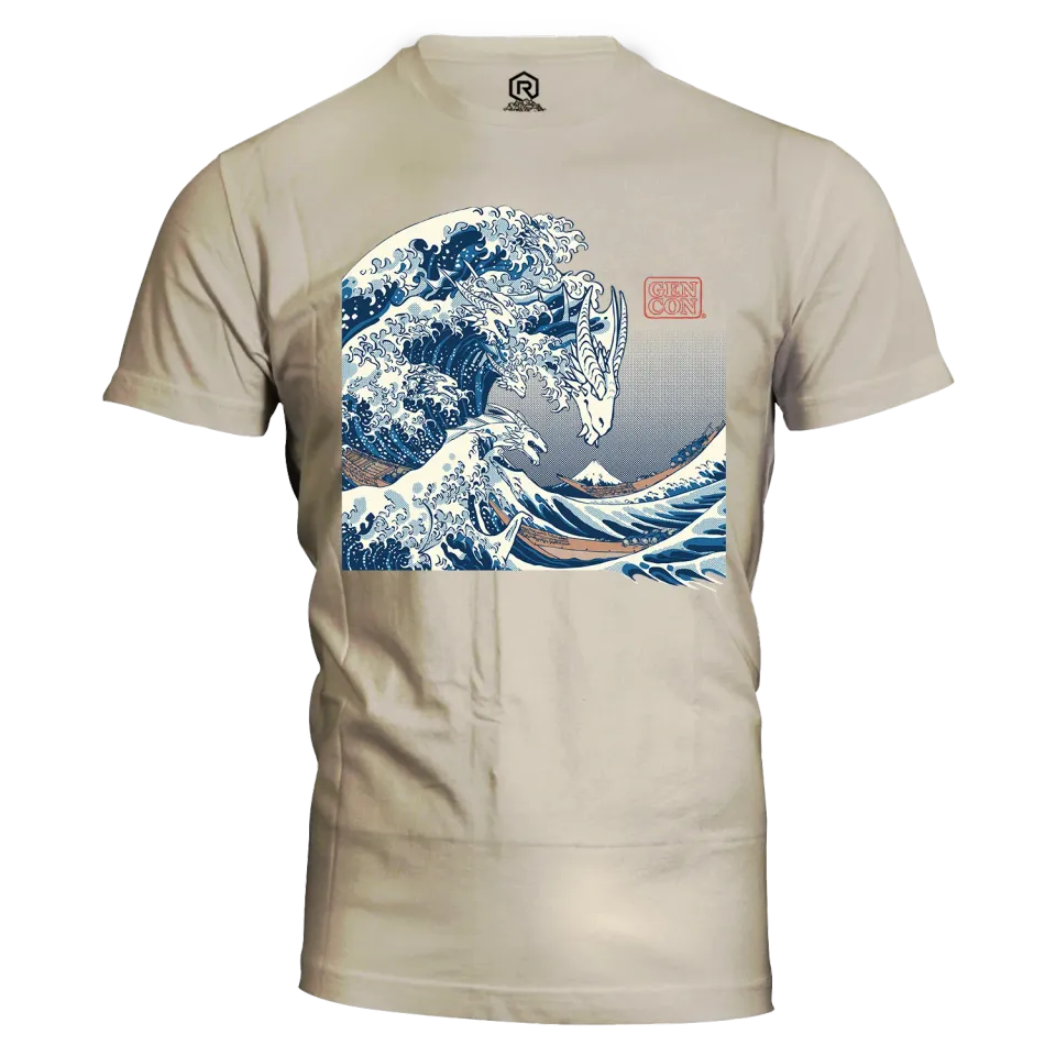 Roll A Crit Great Dragon Wave Off t-shirt Gen Con 2025 katoen