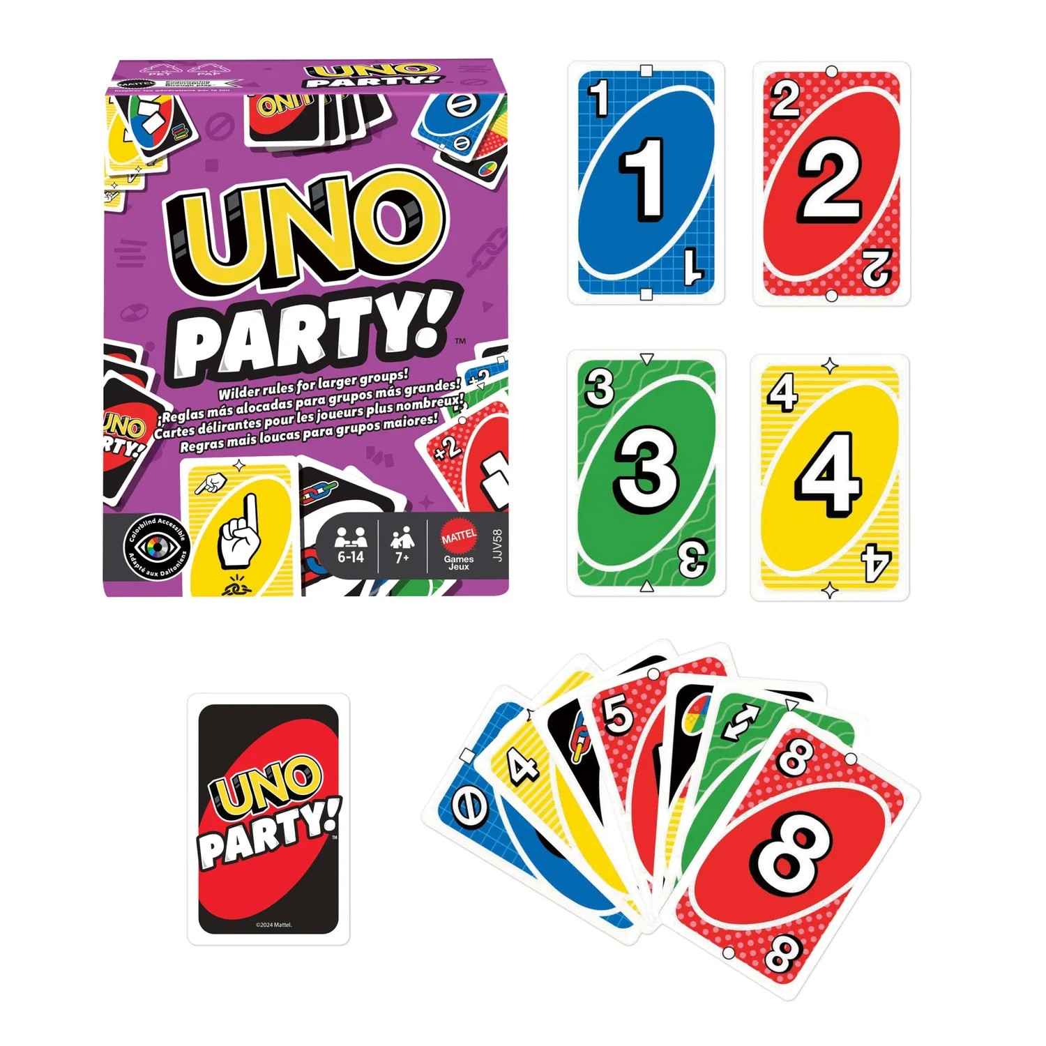 UNO Party! kaartspel 6-14 spelers 7+ jaar
