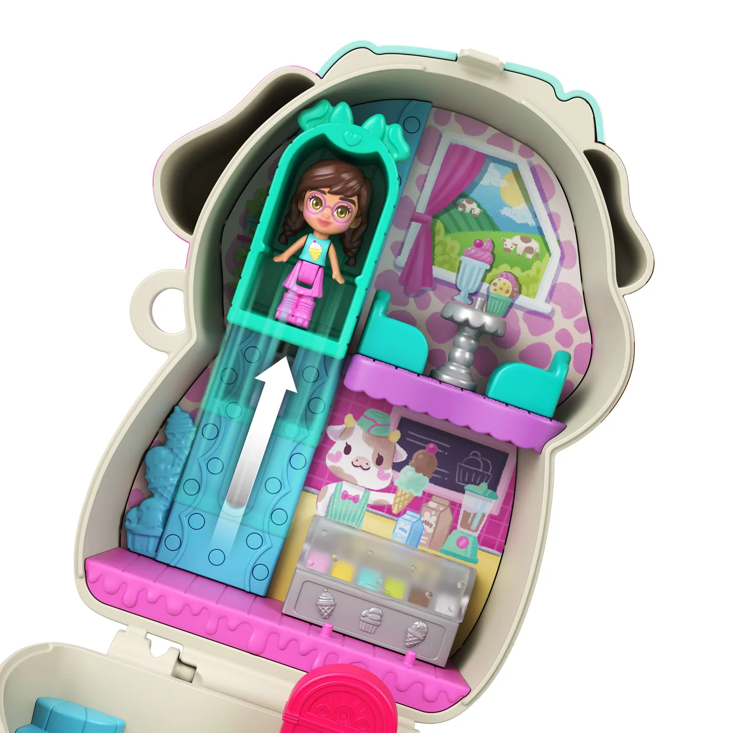 Polly Pocket Cowbell Diner compact met poppetje 8-delig