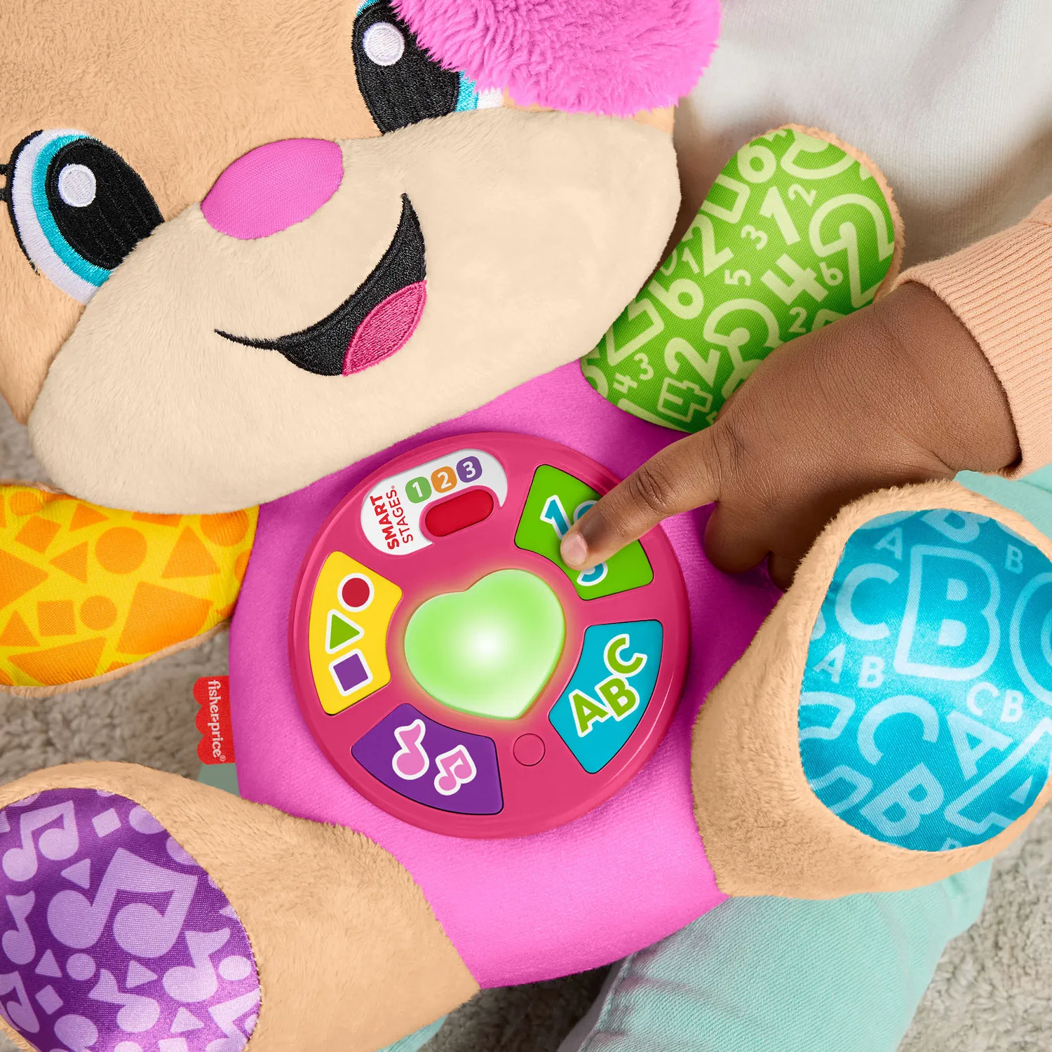 Fisher-Price Laugh Learn Puppy muziekknuffel roze Smart Stages