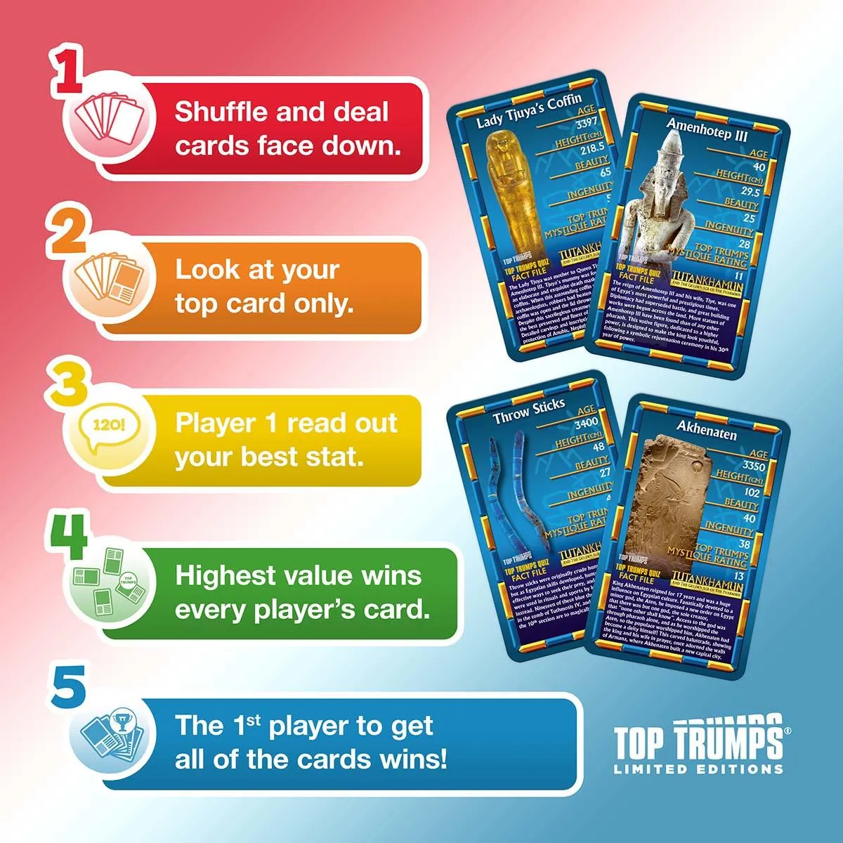 Top Trumps Toetanchamon Egypte kaartspel limited edition