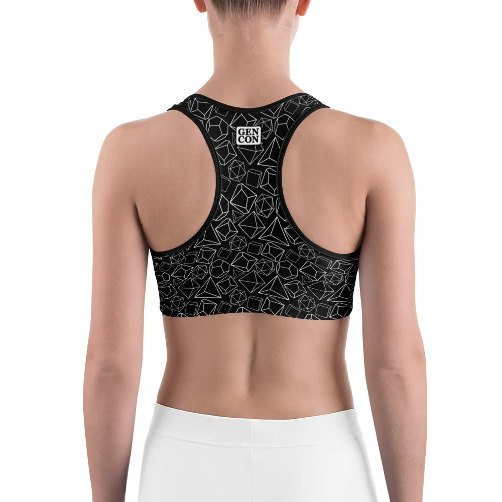Gen Con White Dice Pattern Sportbeha polyester A-C