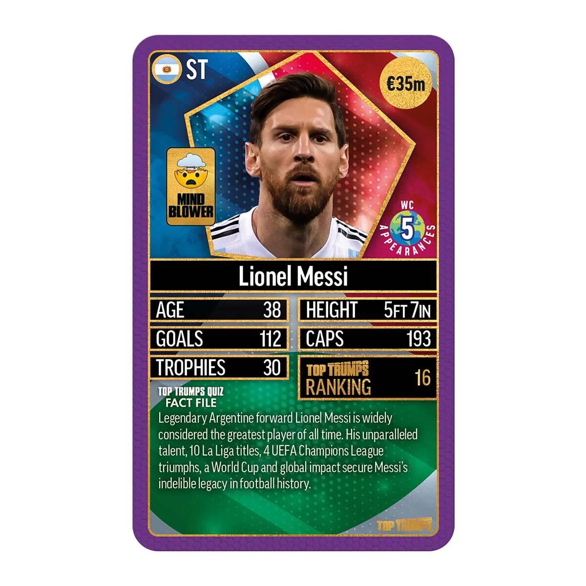 Top Trumps World Football Stars Top 200 kaartspel chrome paars