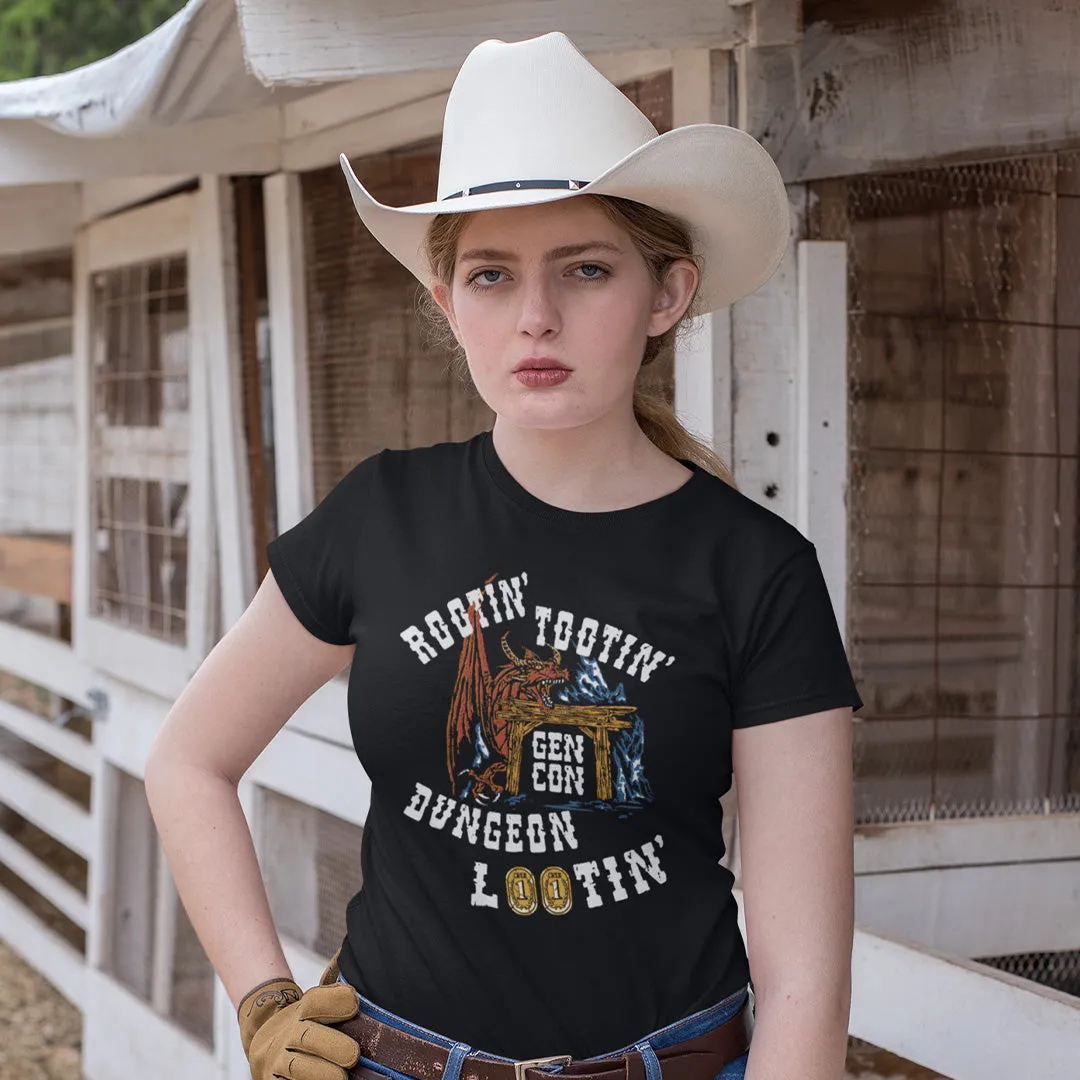 Roll A Crit Gen Con Rootin Tootin Femme T-shirt katoen