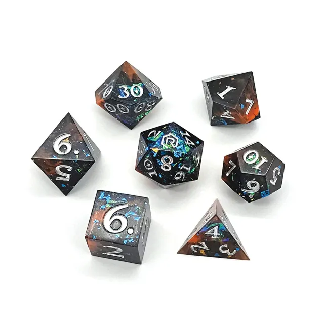 Roll A Crit Galactic Twilight dobbelstenenset resin 7-delig