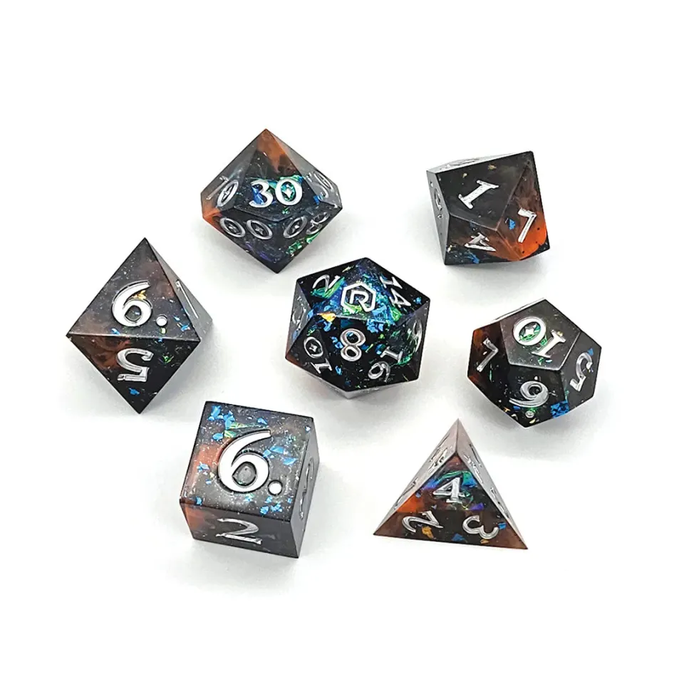 Roll A Crit Galactic Twilight dobbelstenenset resin 7-delig
