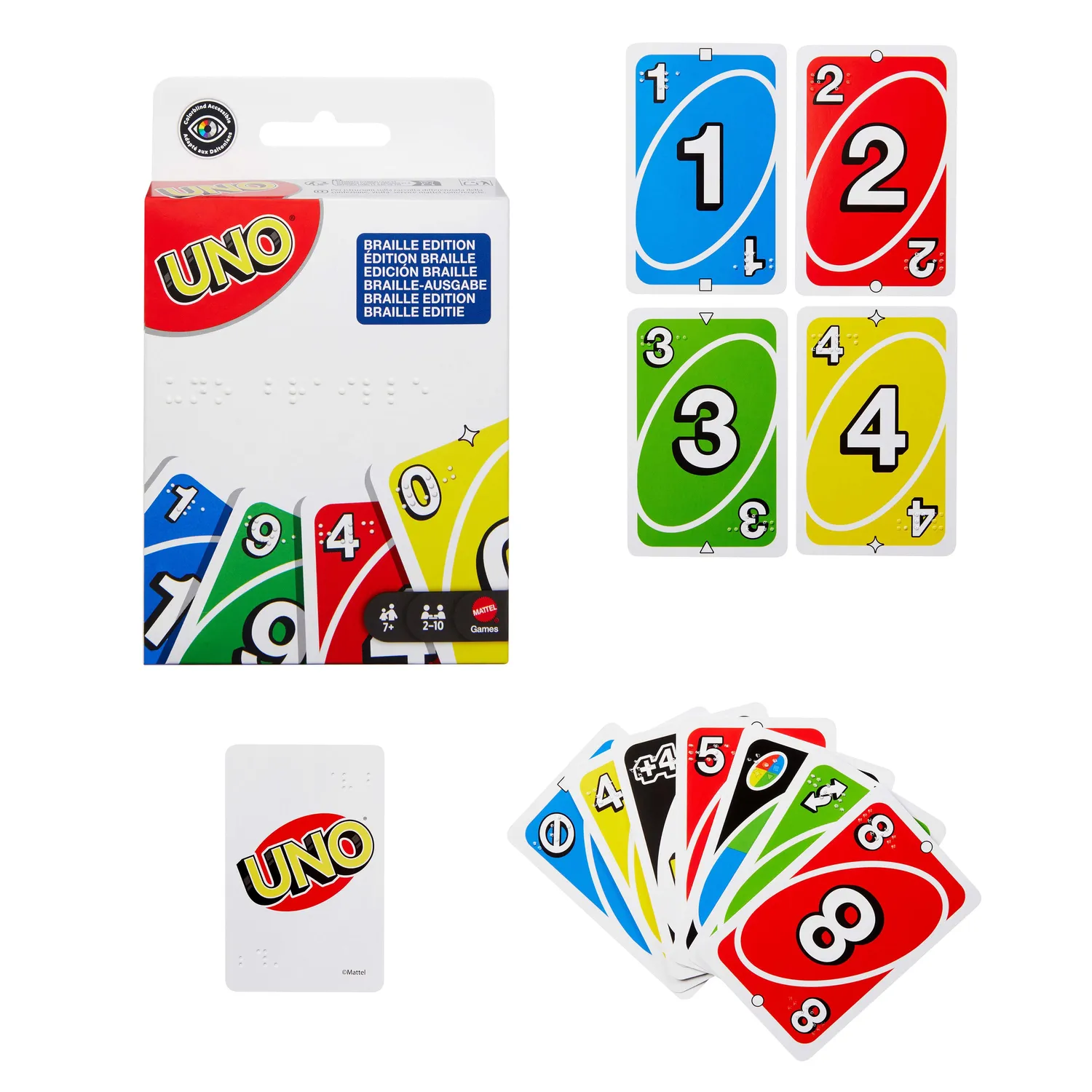 UNO Braille kaartspel 112 kaarten met braille