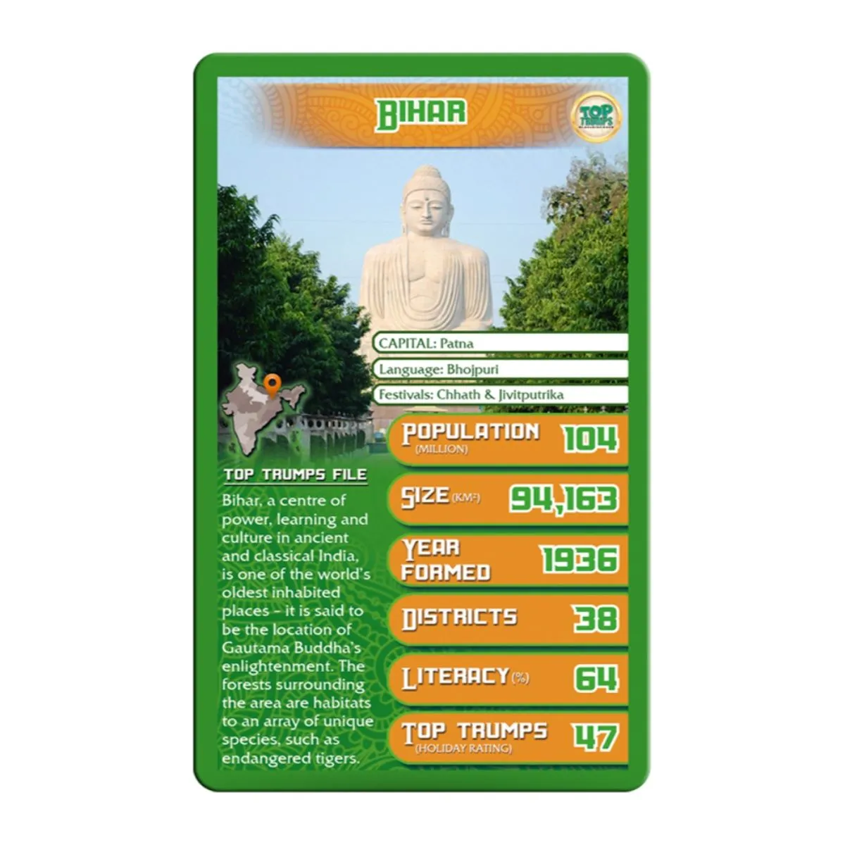 Top Trumps States of India kaartspel India-editie