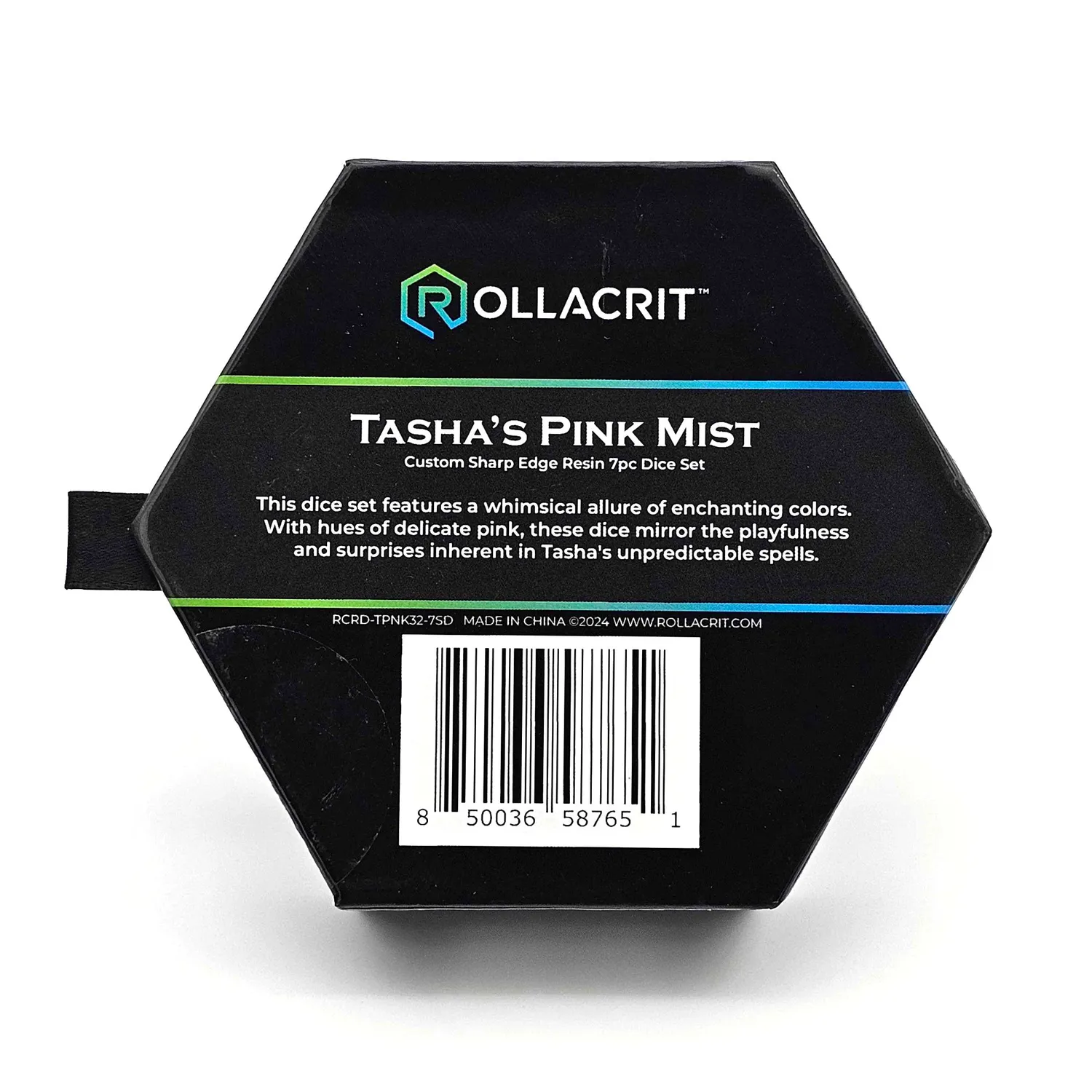 Roll A Crit Tasha's Pink Mist dobbelstenen set hars 7 stuks