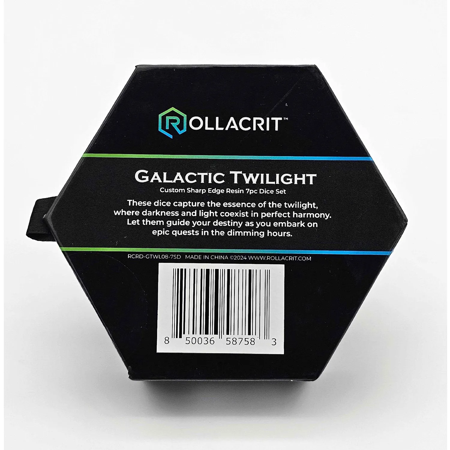 Roll A Crit Galactic Twilight dobbelstenenset resin 7-delig
