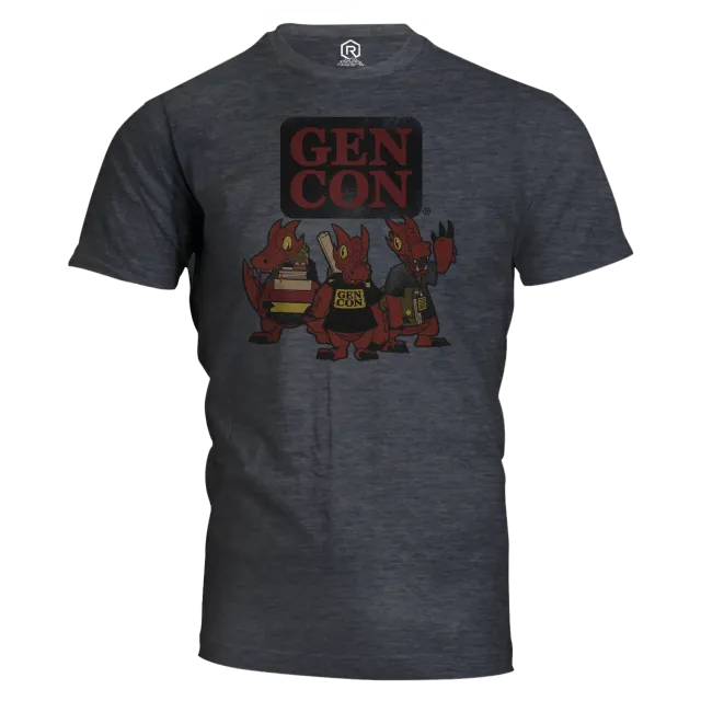 Roll A Crit Gen Con Kobolds Distressed T-shirt katoen