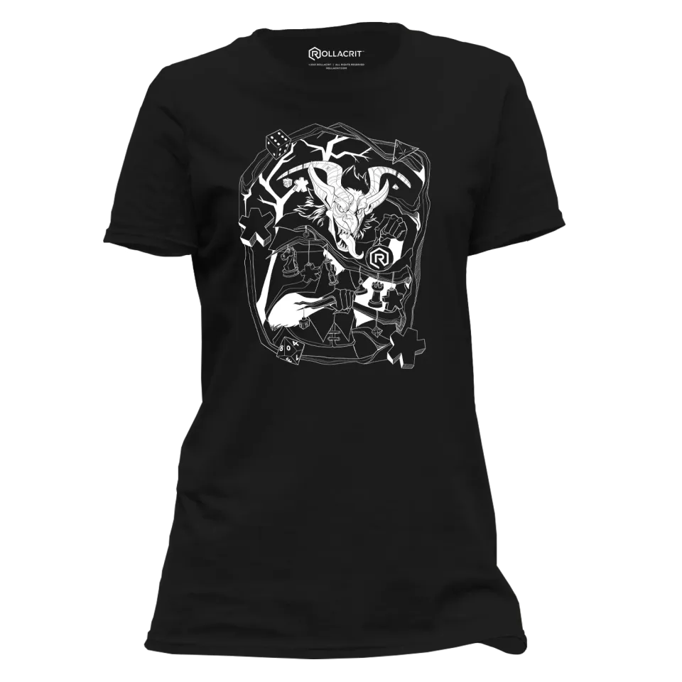 Roll A Crit Decorating Krampus dames T-shirt rood katoen