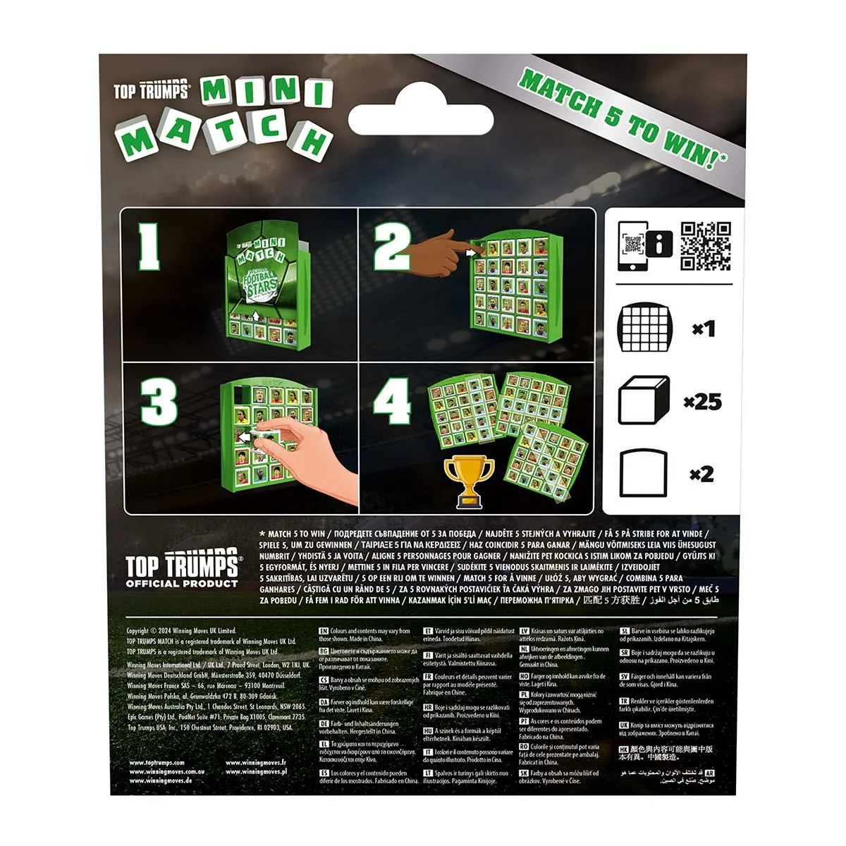 Top Trumps World Football Stars Mini Match spel groen 2 spelers