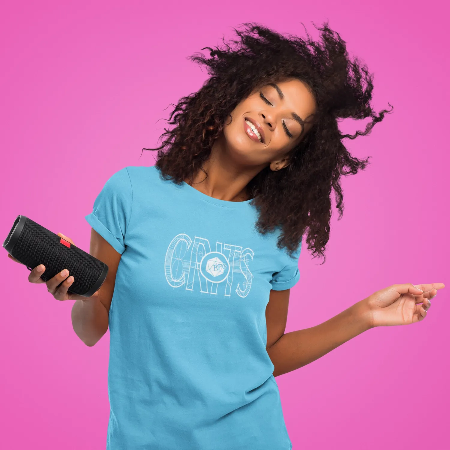 Roll A Crit RPG Crits fitted T-shirt aqua triblend M