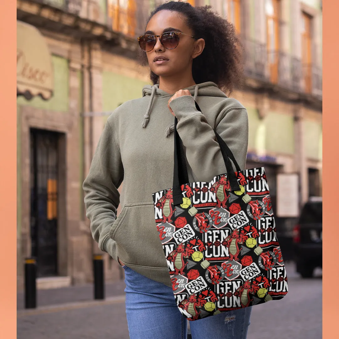 Roll A Crit Gen Con sticker tote bag 10 liter