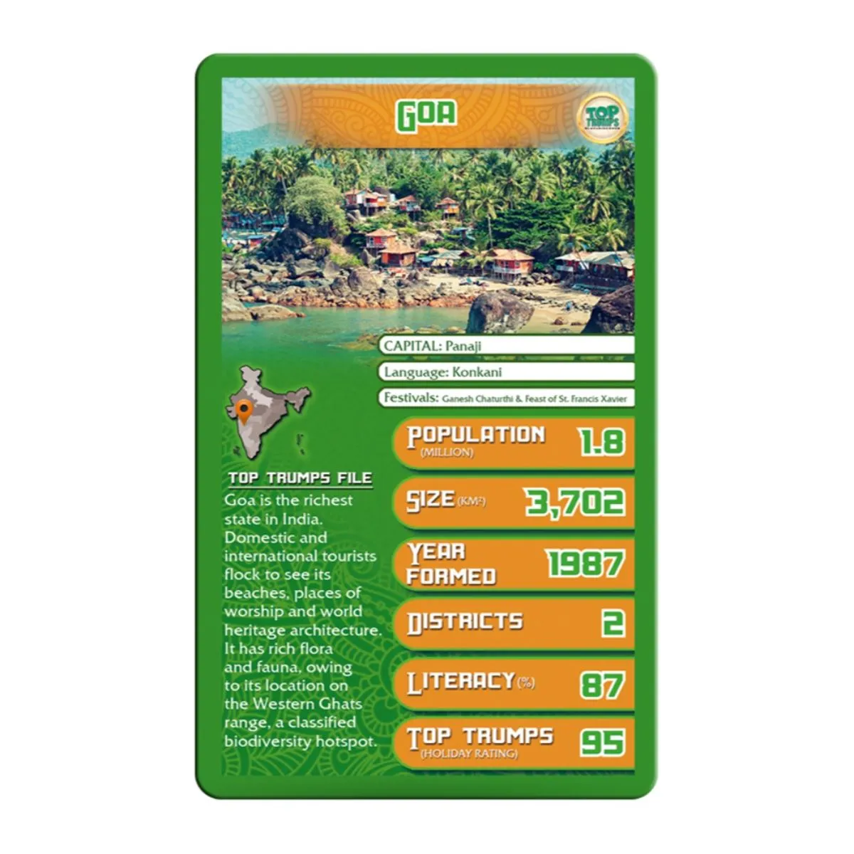 Top Trumps States of India kaartspel India-editie