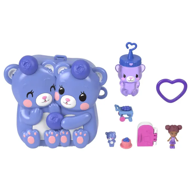Polly Pocket Blauwe Bes Vrienden schatulle speelset bosbes