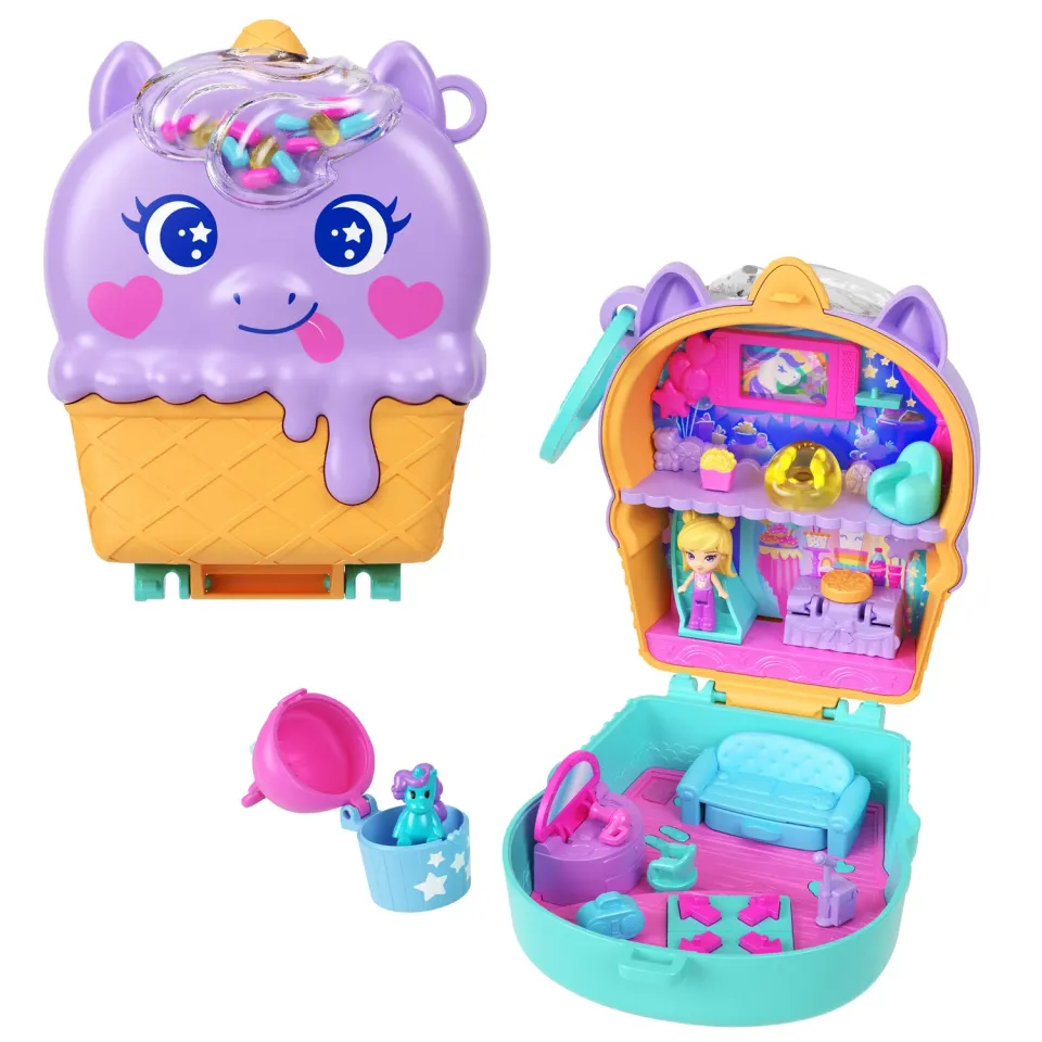 Polly Pocket Eenhoorn Ijsje compact met pop