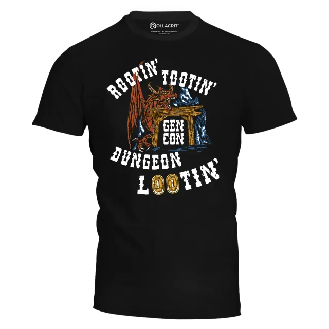 Roll A Crit Gen Con Rootin Tootin Dungeon Lootin T-shirt katoen