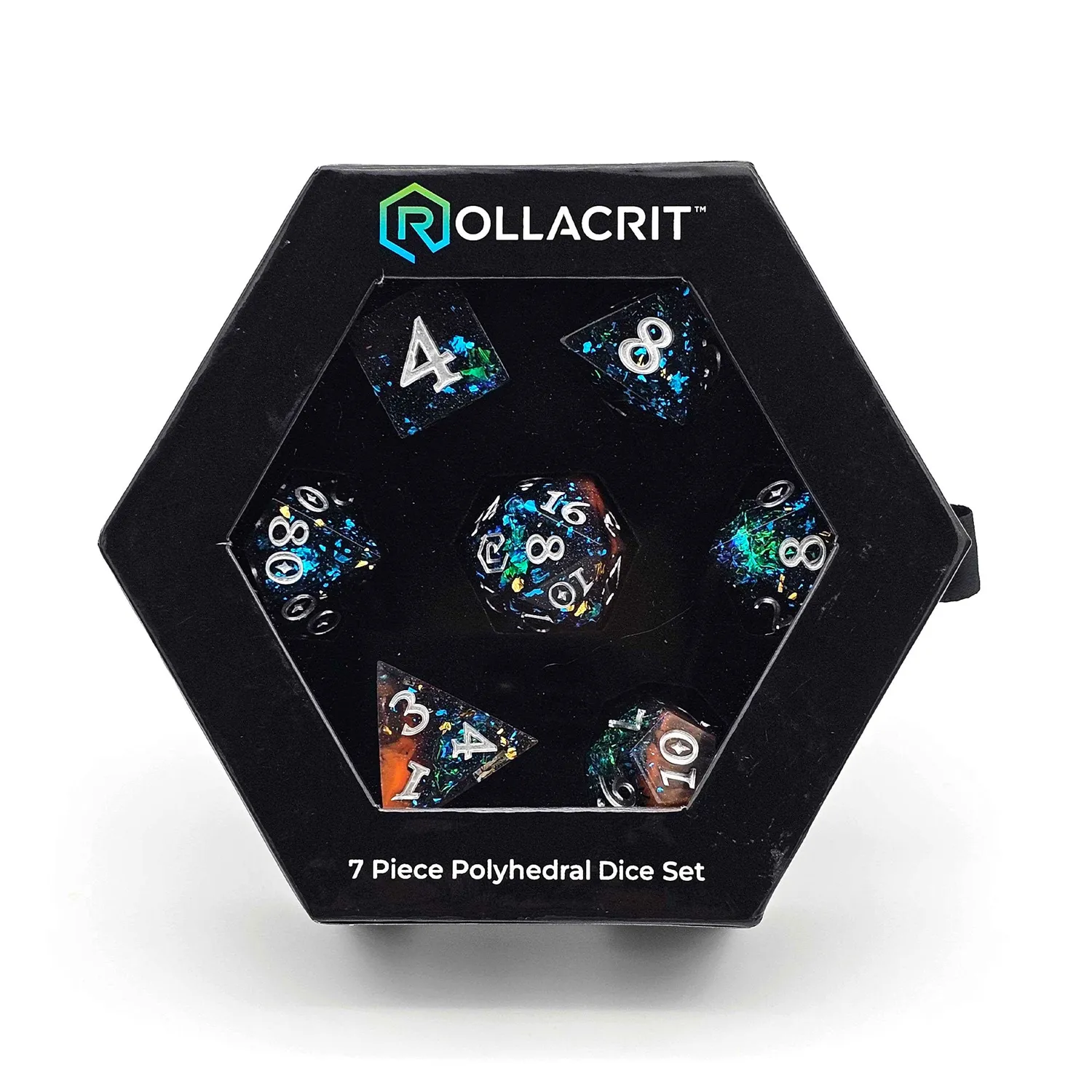 Roll A Crit Galactic Twilight dobbelstenenset resin 7-delig