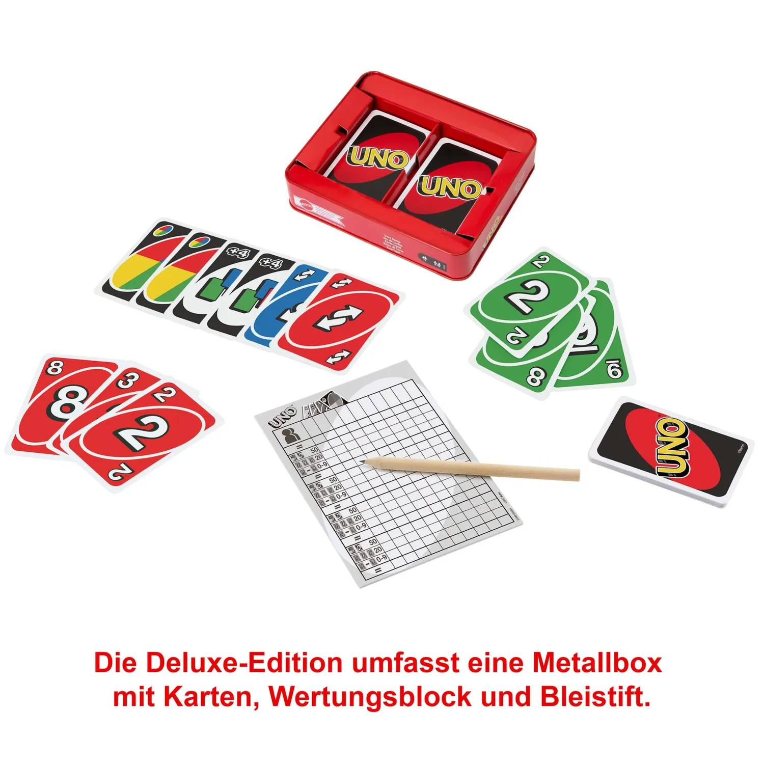 UNO Deluxe kaartspel metalen box cadeauset