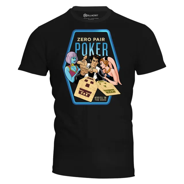Roll A Crit Zero Pair Poker T-shirt katoen