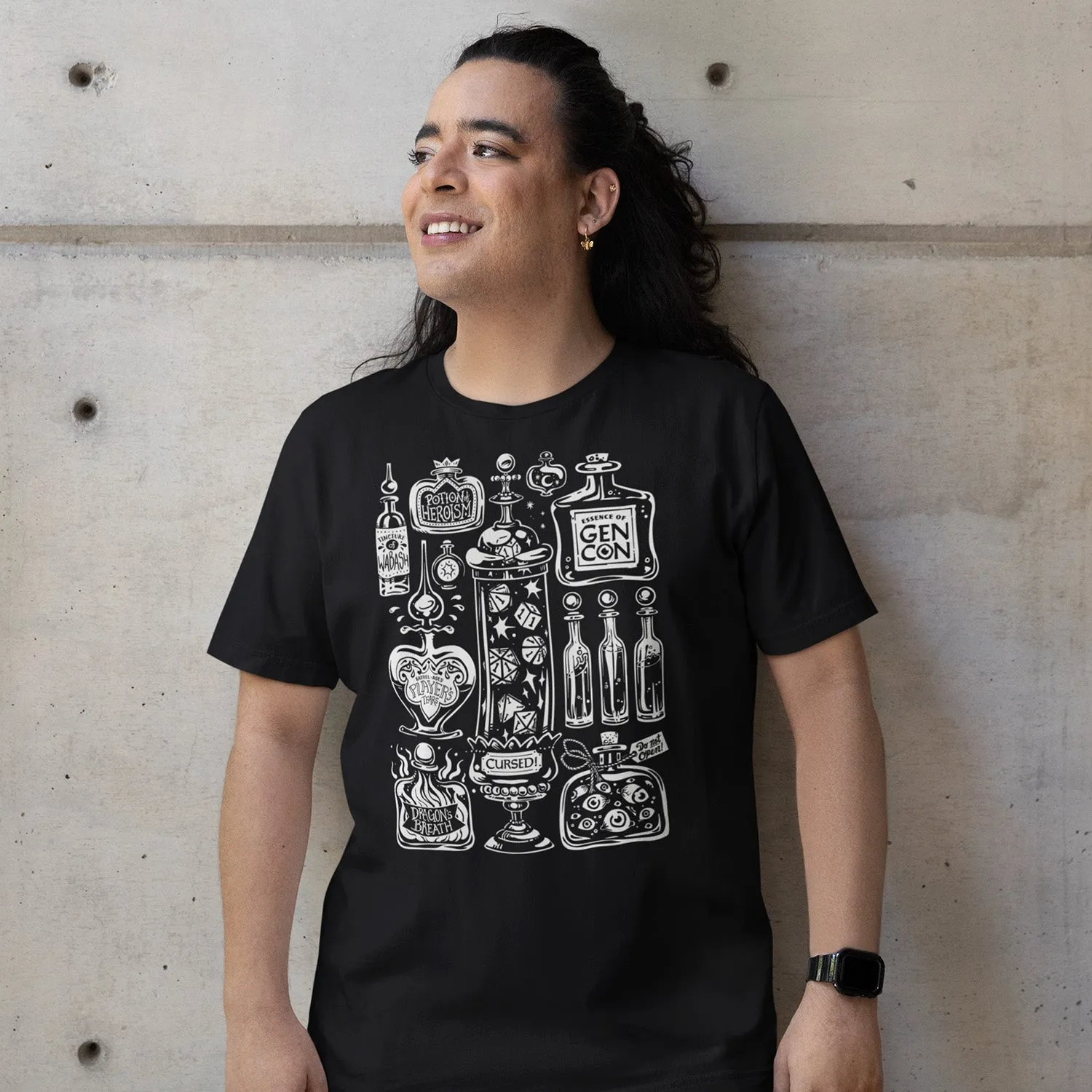 Roll A Crit Gen Con 2026 Potion Master T-shirt zwart