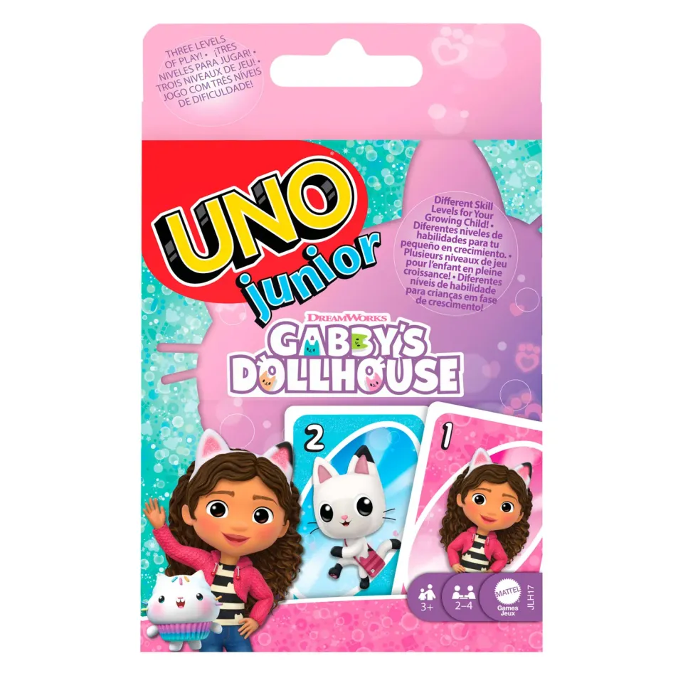 UNO Junior Gabby's Poppenhuis kaartspel 3 niveaus