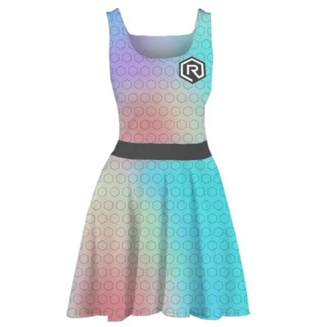 Rollacrit Hex Rainbow skaterjurk dames polyester