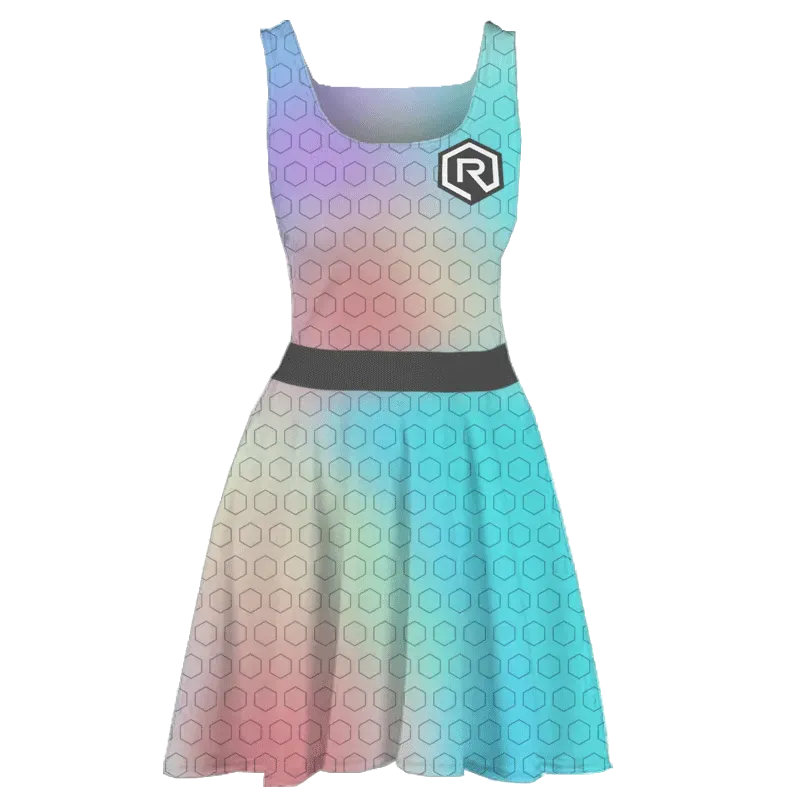 Rollacrit Hex Rainbow skaterjurk dames polyester
