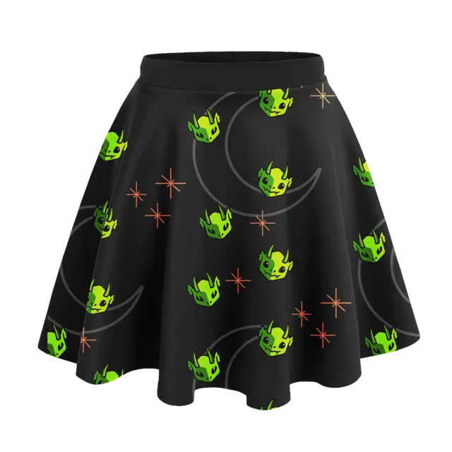 Roll A Crit Würfel Moon & Stars skaterrok soepele stof