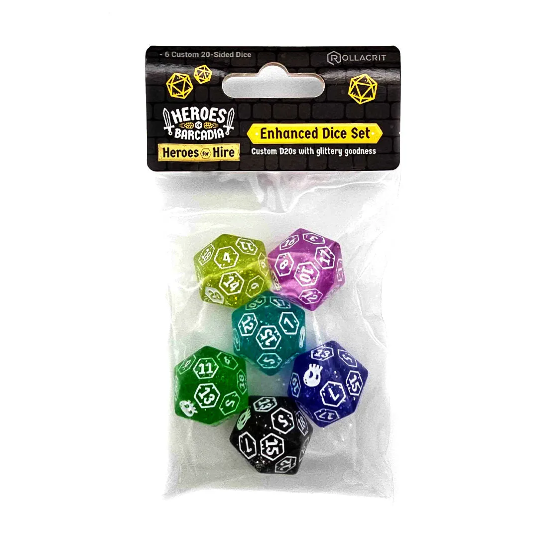 Roll A Crit Heroes for Hire Enhanced Sparkle dobbelstenen 6x d20
