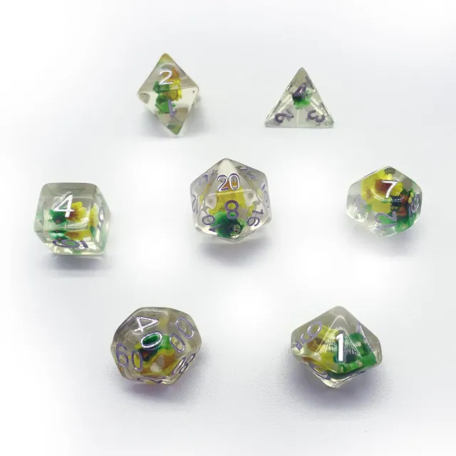 Roll A Crit Dandelion Flower dobbelset 7-delig transparant
