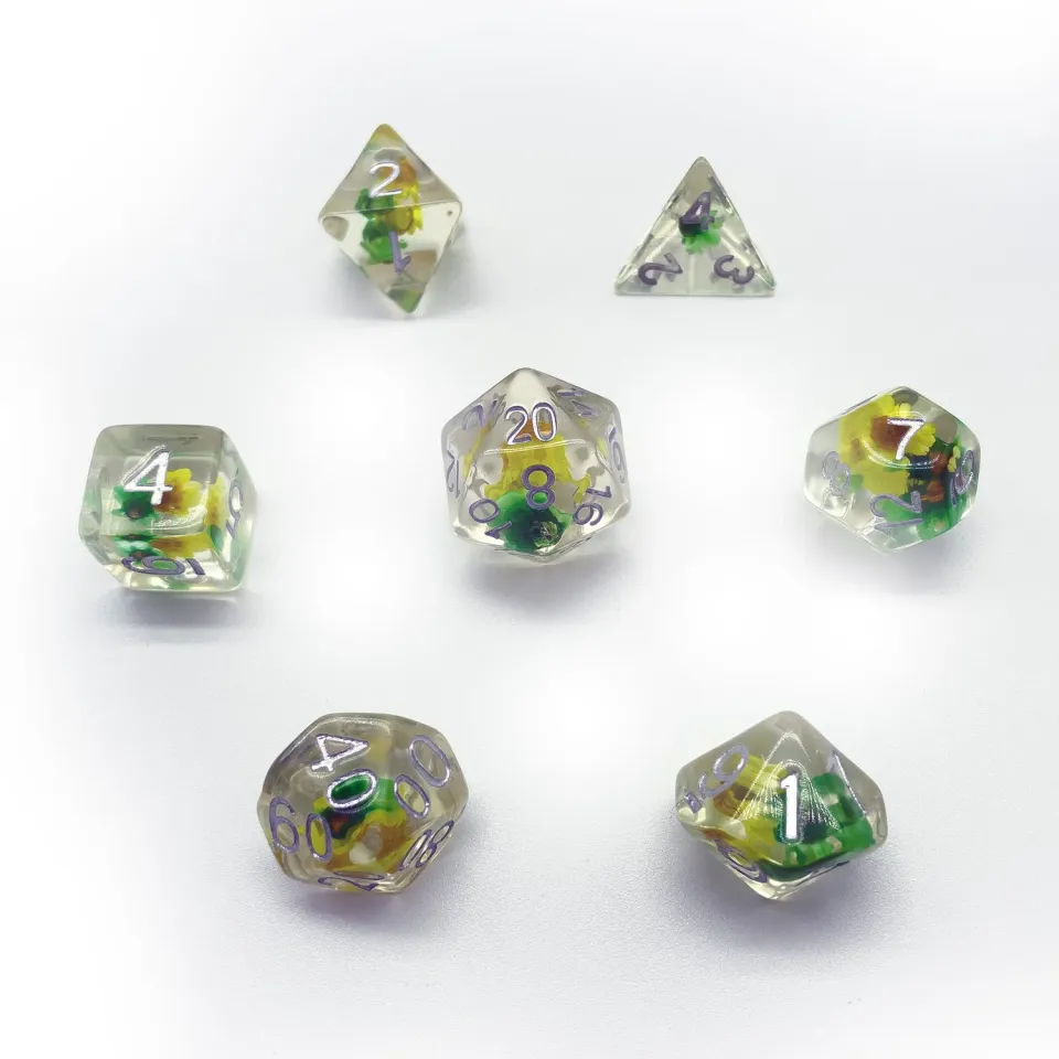 Roll A Crit Dandelion Flower dobbelset 7-delig transparant