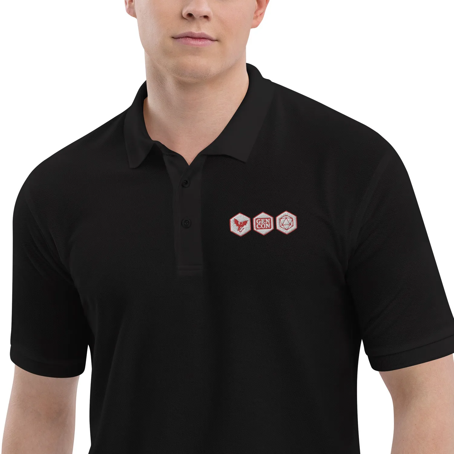 Gen Con Icons polo geborduurd blauw katoenmix