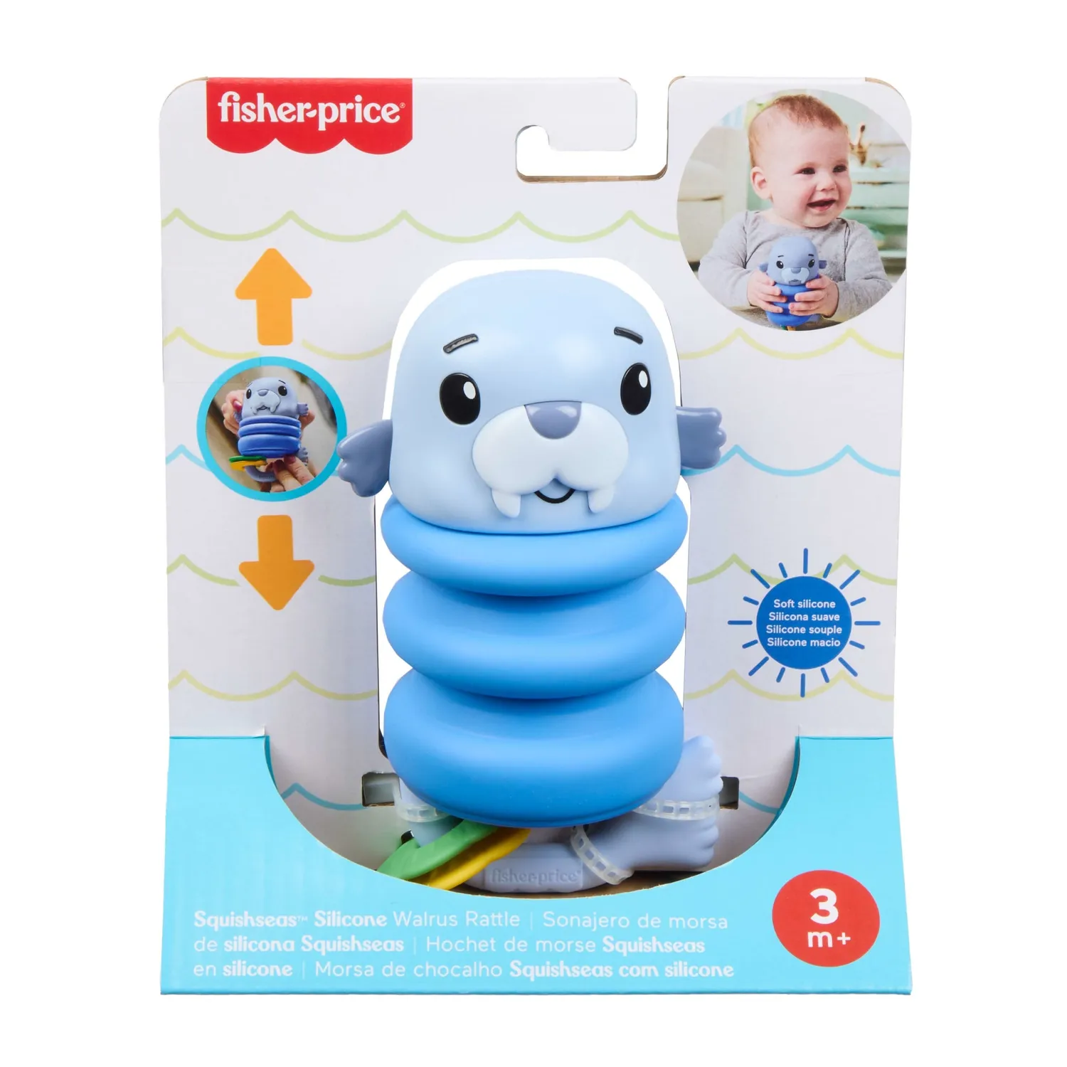 Fisher-Price Squishseas siliconen rammelaar voor baby’s