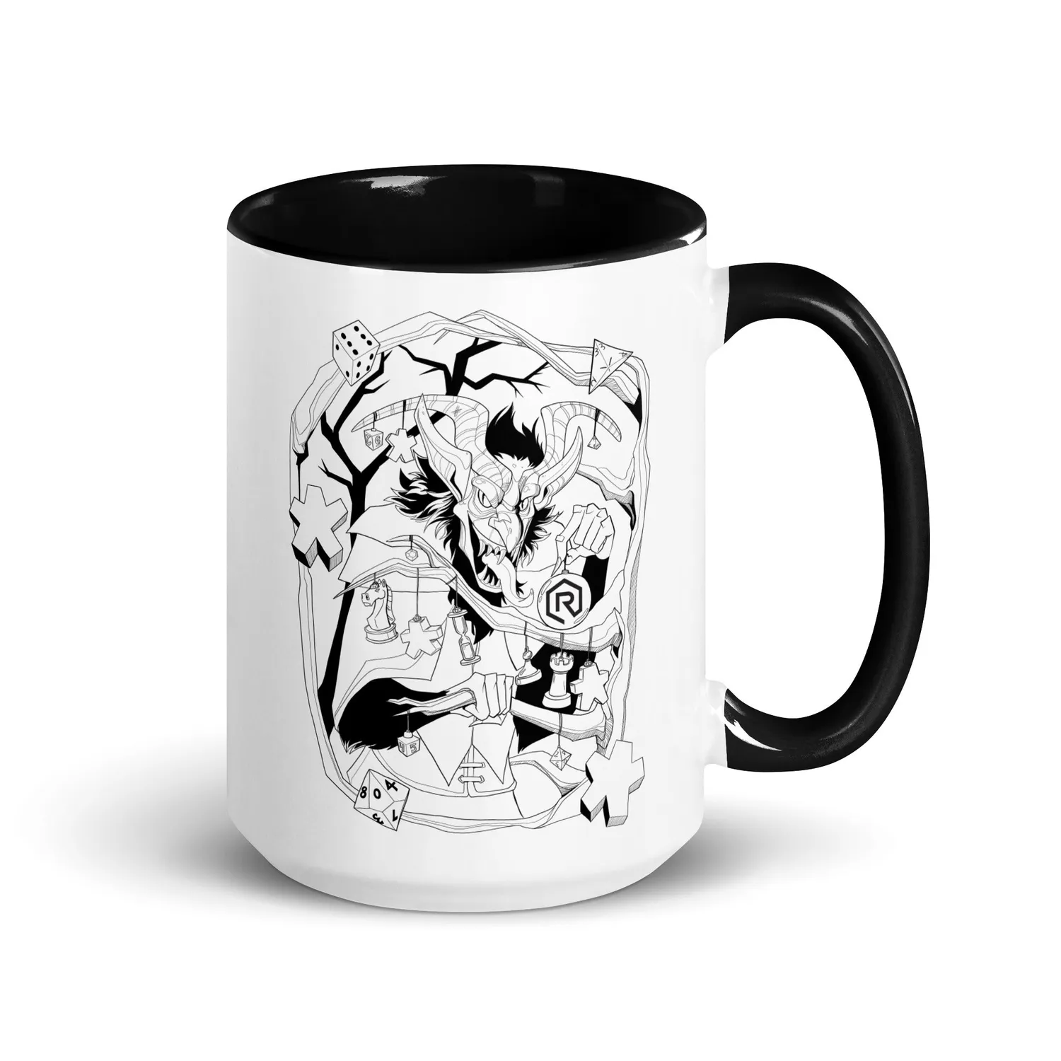 Roll A Crit Decorating Krampus mok keramiek 11 oz zwart