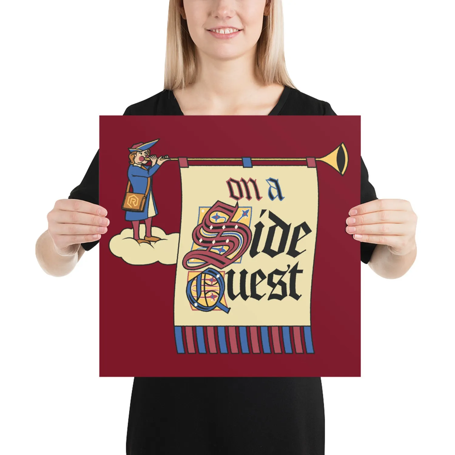 Roll A Crit On a Side Quest poster 30x30 cm
