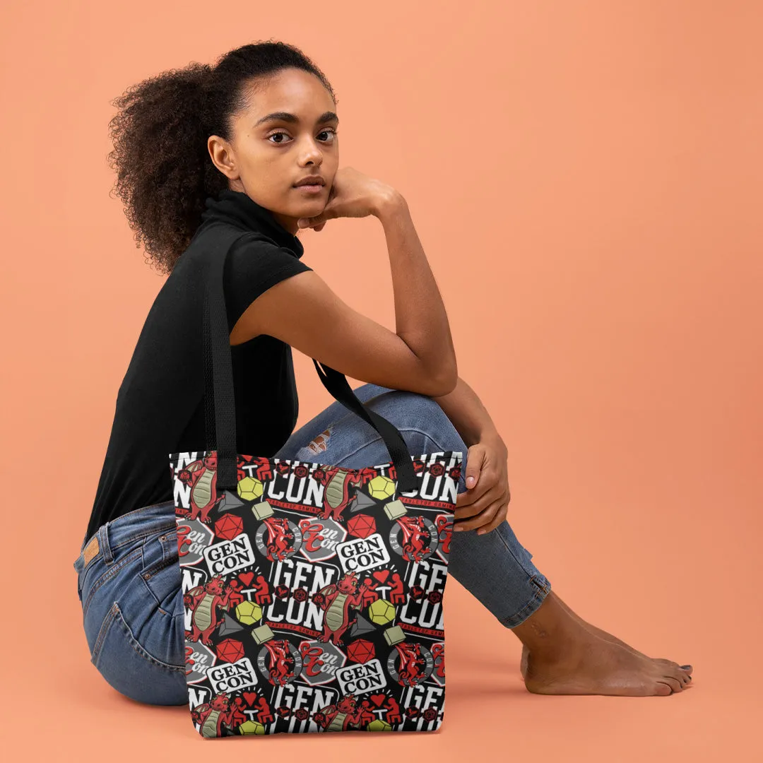 Roll A Crit Gen Con sticker tote bag 10 liter