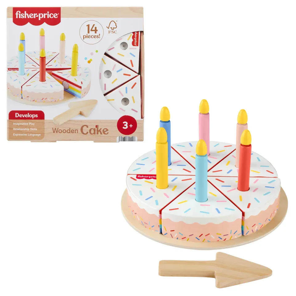 Fisher-Price Houten Verjaardagstaart speelset 14-delig
