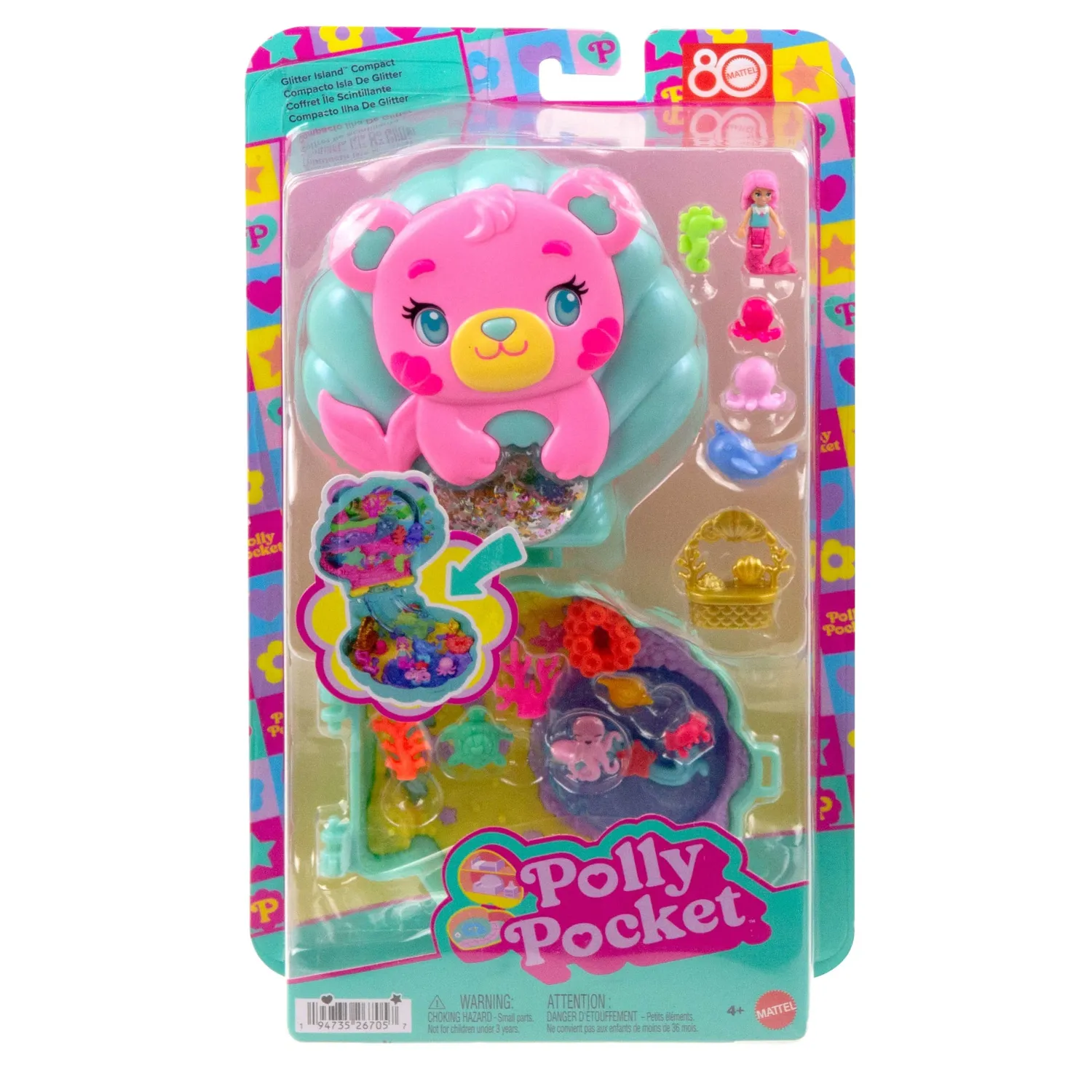 Polly Pocket Beertje compact poppenhuis zeemeermin