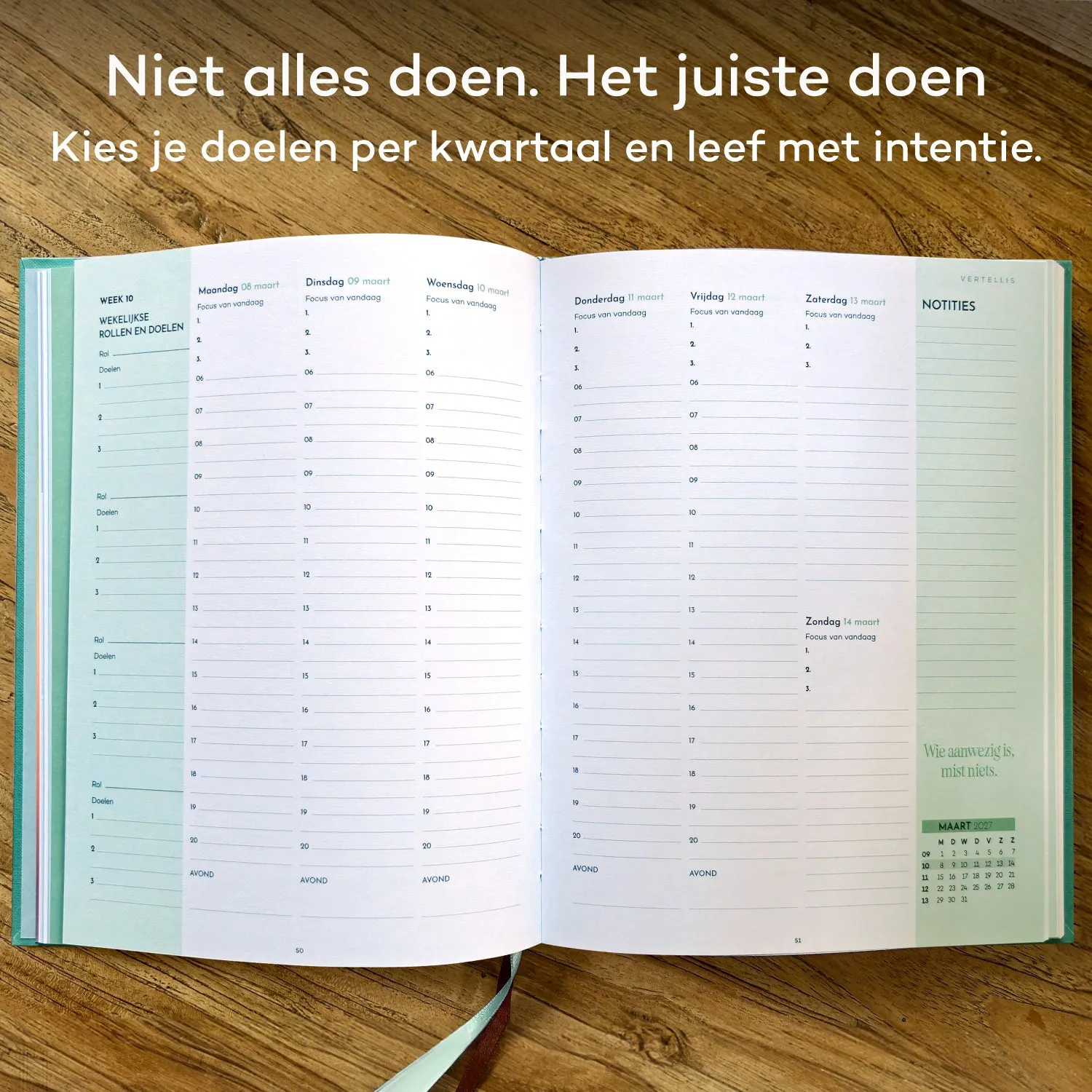 Vertellis Jaaragenda 2027 agenda met gratis journal