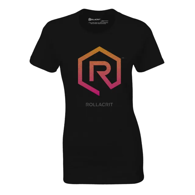 Roll A Crit Sunset Orange 1e fitted T-shirt charcoal maat M