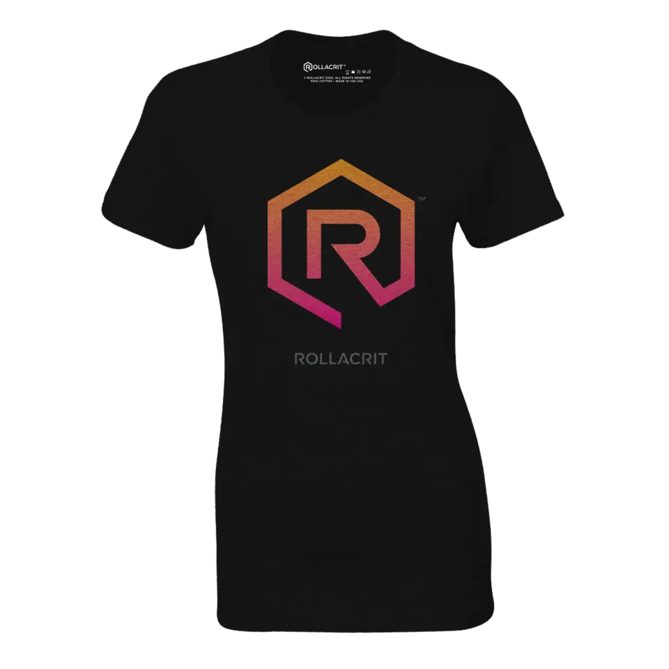 Roll A Crit Sunset Orange 1e fitted T-shirt charcoal maat M