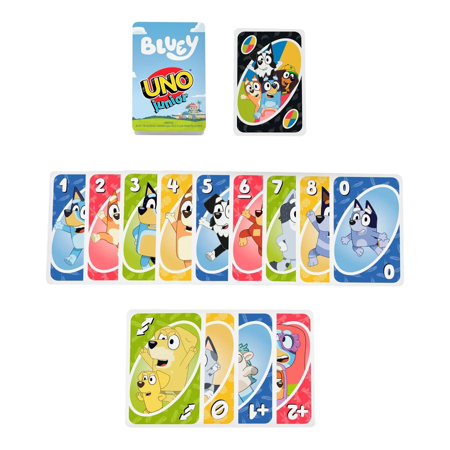 UNO Junior Bluey Kaartspel 3 niveaus 2-4 spelers