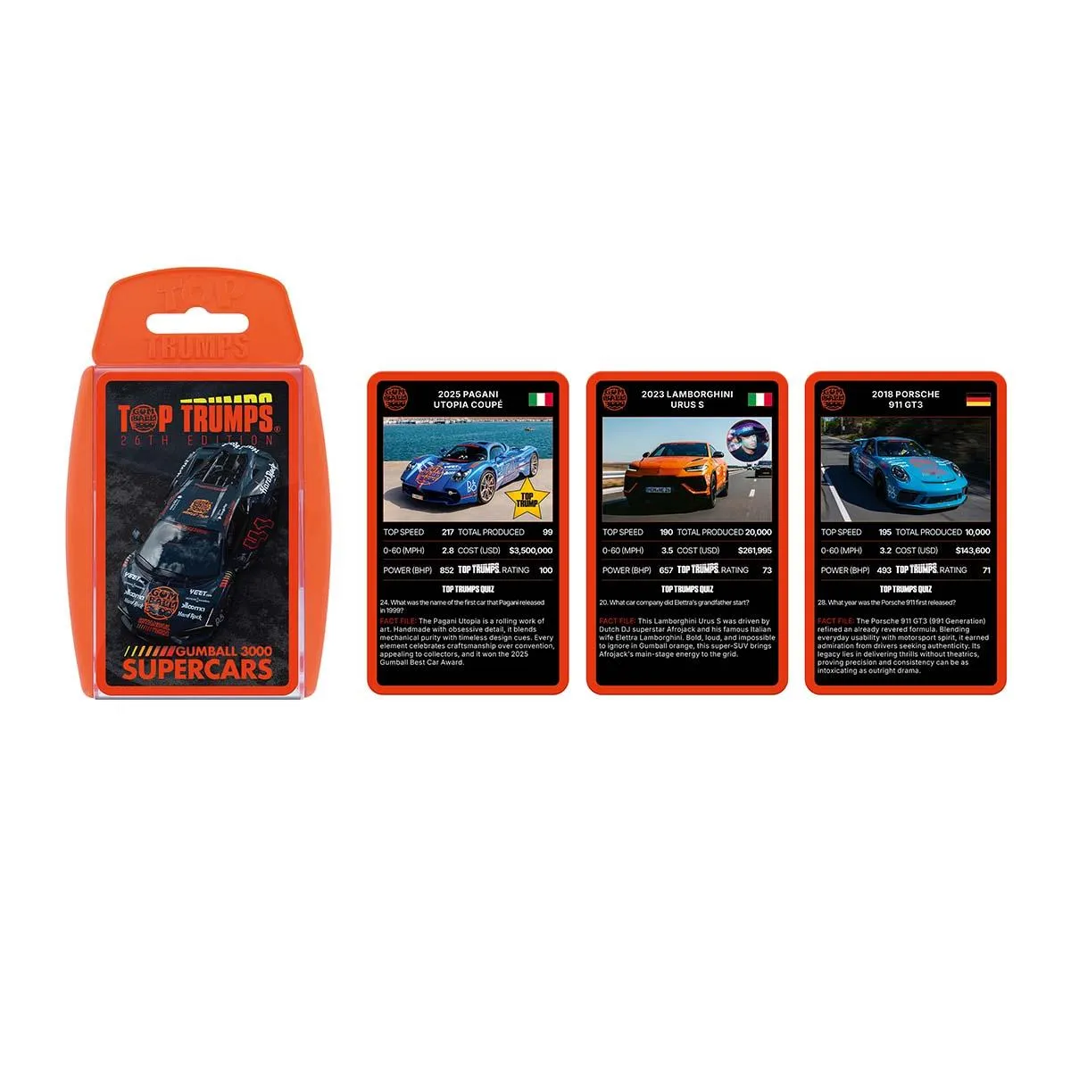 Top Trumps Gumball 3000 Superstars kaartspel supercars