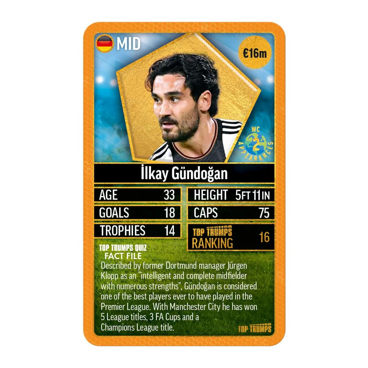 Top Trumps World Football Stars kaartspel Pack 6 Top 200
