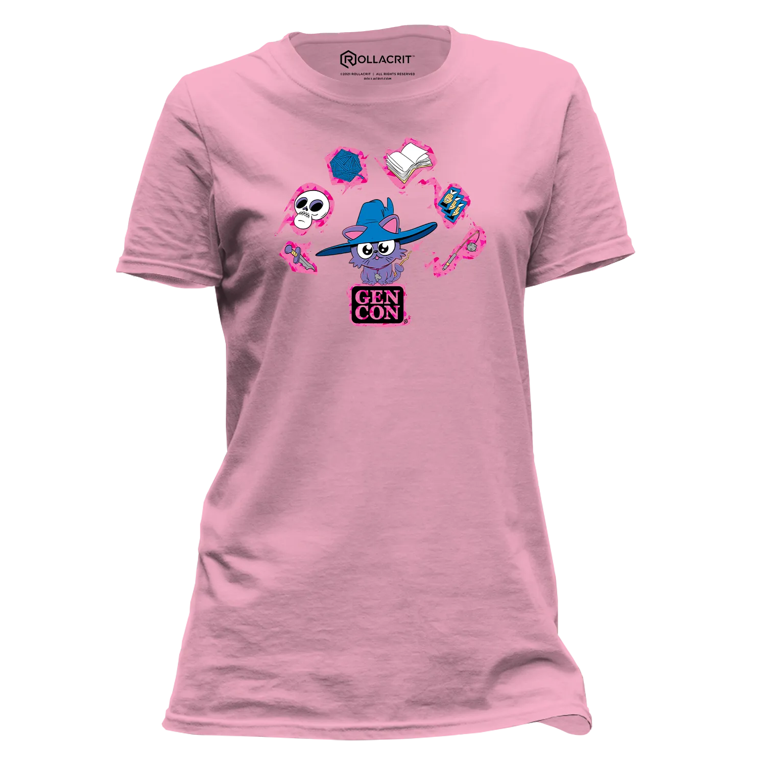 Roll A Crit My Little Cat Wizard T-shirt zwart semi-fitted
